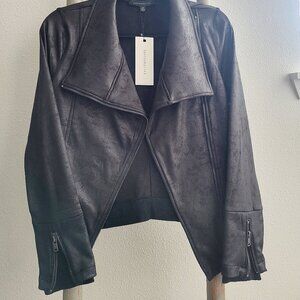 Slick Faux Leather Moto Jacket